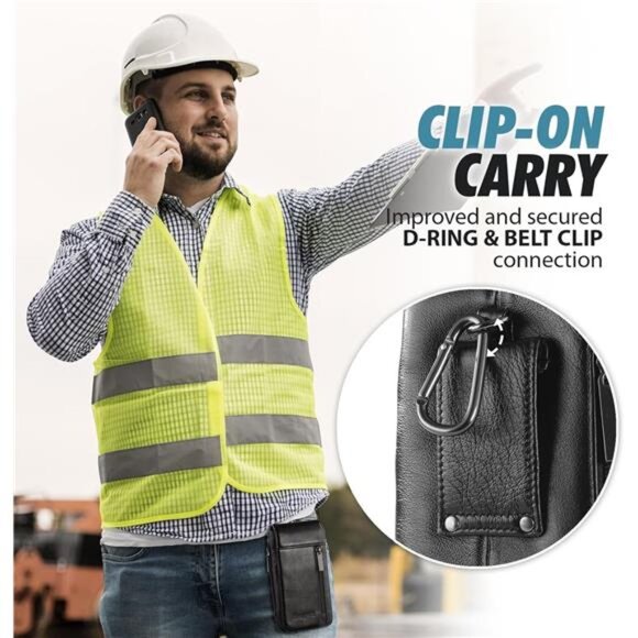 Genuine Leather Cell Phone Holster Fits for iPhone 15Pro Max 14Pro Max 13Pro Max - Picture 5 of 7